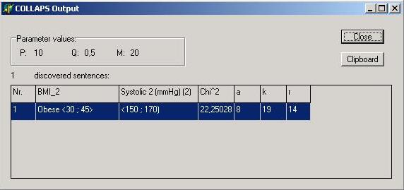 Figure 3: KL-Collaps Output